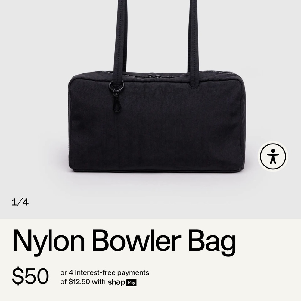 Black Nylon Bowler Bag baggu